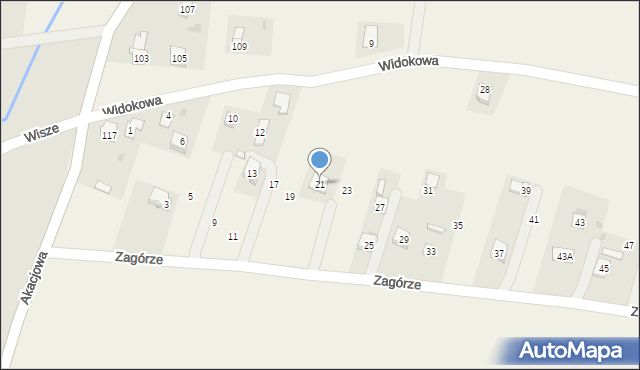 Korczyna, Zagórze, 21, mapa Korczyna