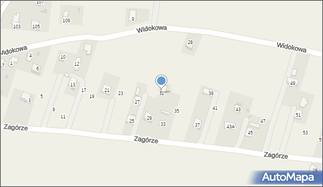 Korczyna, Zagórze, 31, mapa Korczyna