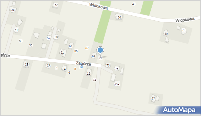 Korczyna, Zagórze, 71, mapa Korczyna