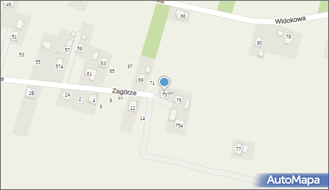 Korczyna, Zagórze, 73, mapa Korczyna