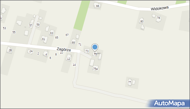 Korczyna, Zagórze, 75, mapa Korczyna