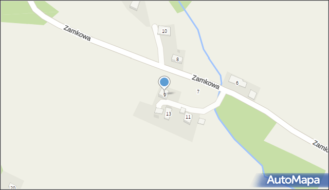 Korczyna, Zamkowa, 9, mapa Korczyna