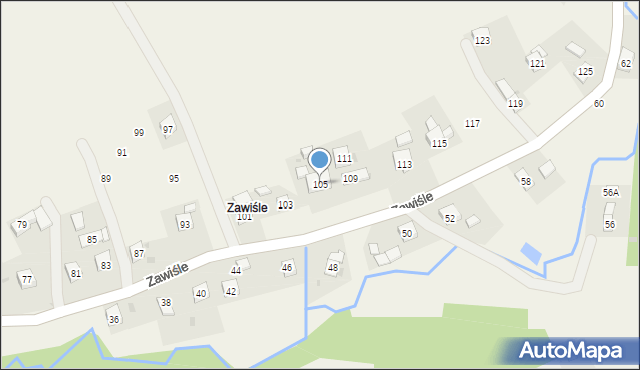 Korczyna, Zawiśle, 105, mapa Korczyna