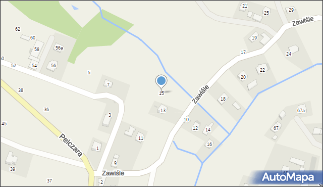 Korczyna, Zawiśle, 15, mapa Korczyna