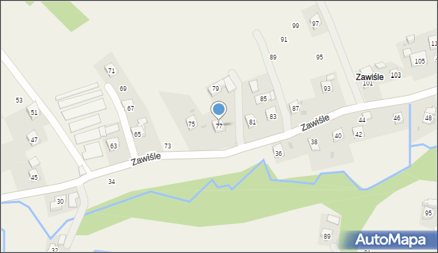 Korczyna, Zawiśle, 77, mapa Korczyna