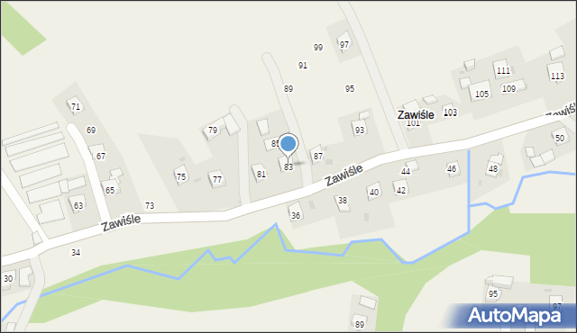 Korczyna, Zawiśle, 83, mapa Korczyna