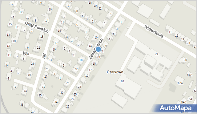 Kościan, Zawadzkiego Tadeusza, 13, mapa Kościan