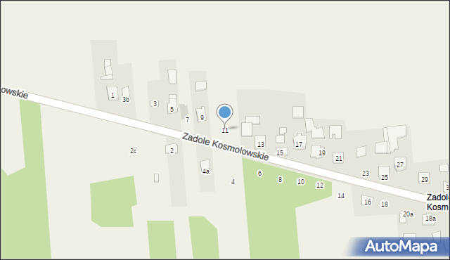 Kosmolów, Zadole Kosmolowskie, 11, mapa Kosmolów