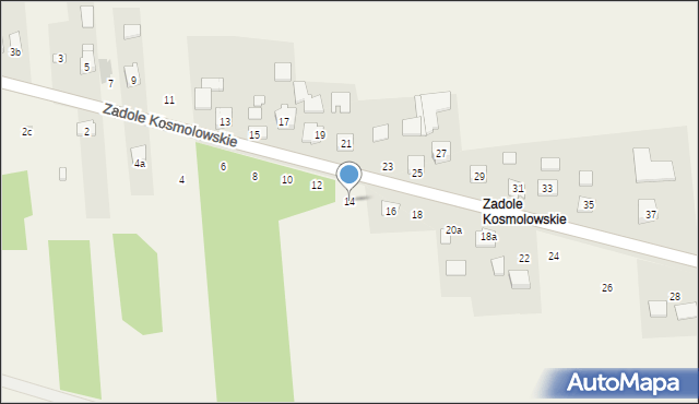 Kosmolów, Zadole Kosmolowskie, 14, mapa Kosmolów