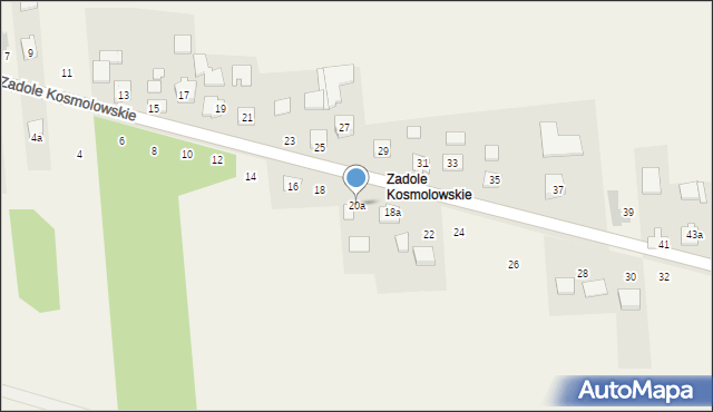 Kosmolów, Zadole Kosmolowskie, 20a, mapa Kosmolów