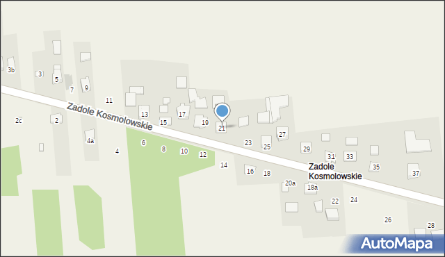 Kosmolów, Zadole Kosmolowskie, 21, mapa Kosmolów