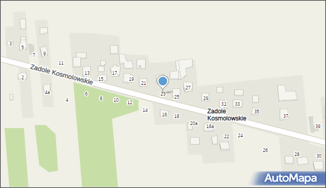 Kosmolów, Zadole Kosmolowskie, 23, mapa Kosmolów