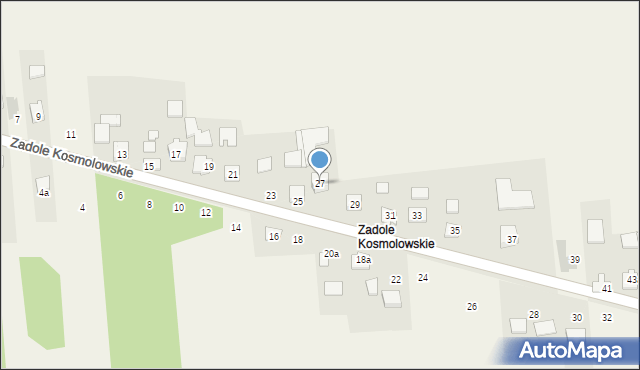 Kosmolów, Zadole Kosmolowskie, 27, mapa Kosmolów