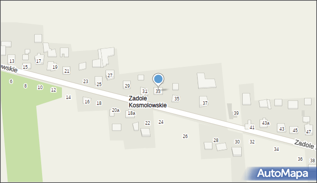 Kosmolów, Zadole Kosmolowskie, 33, mapa Kosmolów