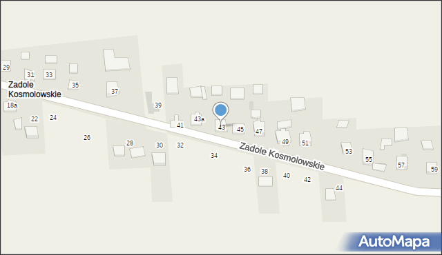 Kosmolów, Zadole Kosmolowskie, 43, mapa Kosmolów