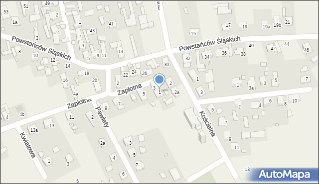 Kosorowice, Zapłotna, 1, mapa Kosorowice