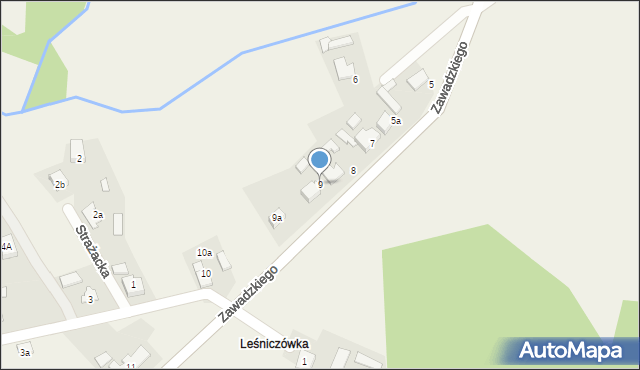 Koszwice, Zawadzkiego, 9, mapa Koszwice