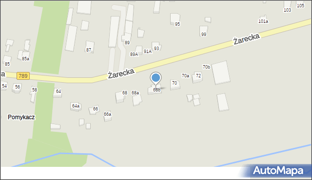 Koziegłowy, Żarecka, 68b, mapa Koziegłowy