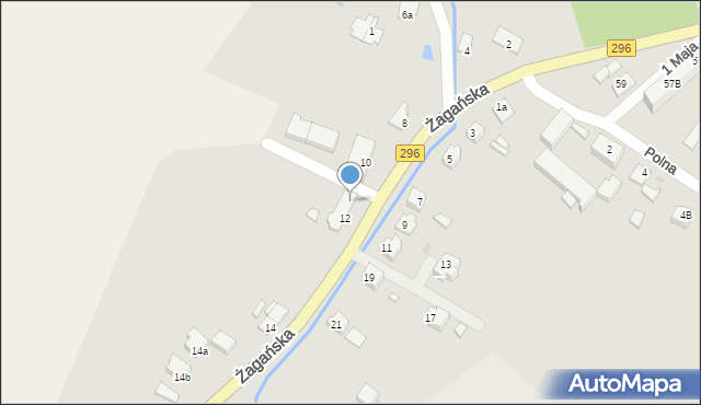 Kożuchów, Żagańska, 12A, mapa Kożuchów