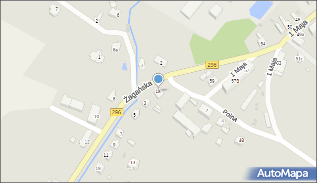 Kożuchów, Żagańska, 1a, mapa Kożuchów