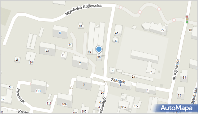 Kraków, Zakątek, 6a, mapa Krakowa