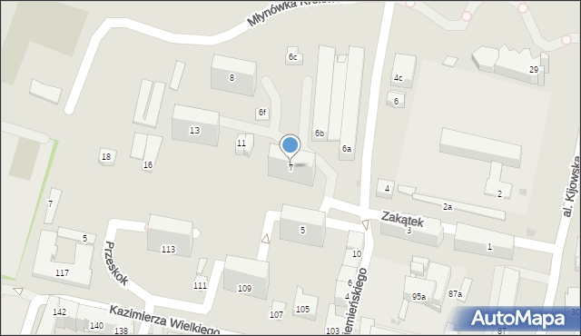 Kraków, Zakątek, 7, mapa Krakowa