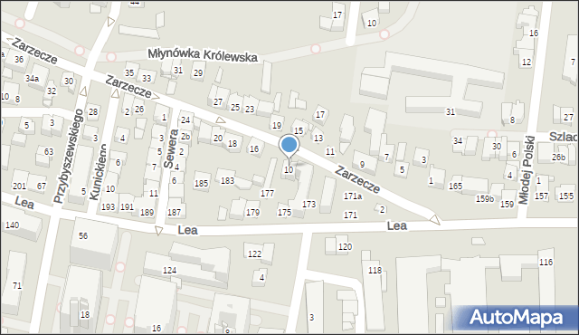 Kraków, Zarzecze, 10/1, mapa Krakowa