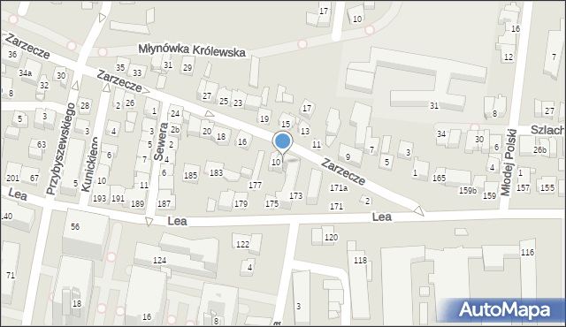 Kraków, Zarzecze, 10/2, mapa Krakowa