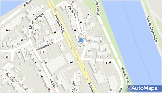 Kraków, Zamkowa, 17, mapa Krakowa