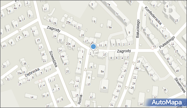 Kraków, Zagrody, 14, mapa Krakowa