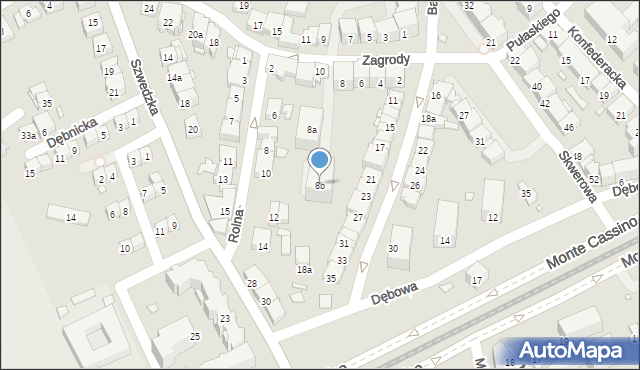 Kraków, Zagrody, 8b, mapa Krakowa
