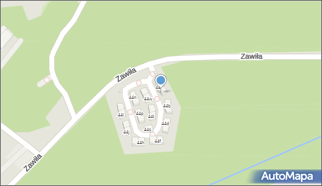 Kraków, Zawiła, 44a, mapa Krakowa