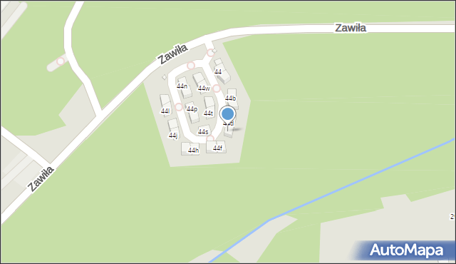 Kraków, Zawiła, 44e, mapa Krakowa