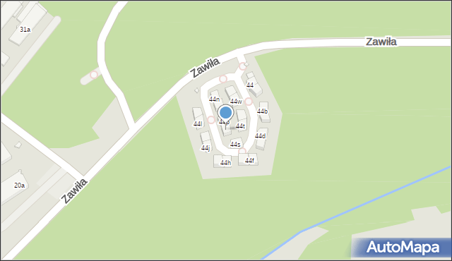 Kraków, Zawiła, 44r, mapa Krakowa