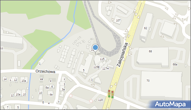 Kraków, Zakopiańska, 111c, mapa Krakowa