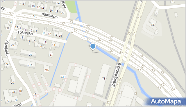 Kraków, Zakopiańska, 73A, mapa Krakowa