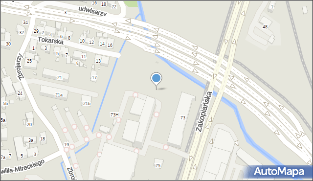 Kraków, Zakopiańska, 73B, mapa Krakowa