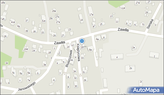 Kraków, Zawiła, 10, mapa Krakowa