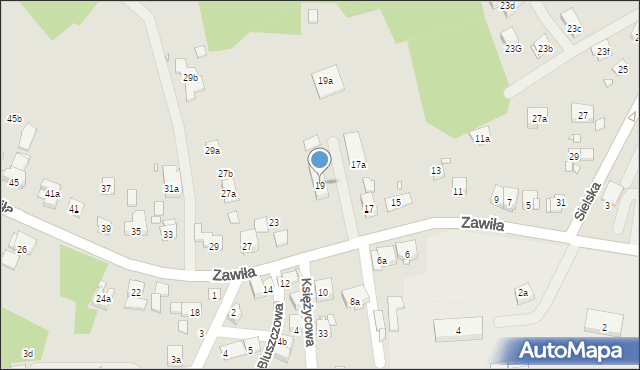 Kraków, Zawiła, 19, mapa Krakowa