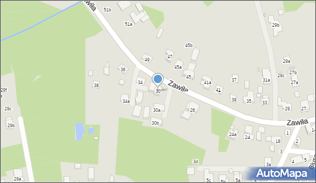 Kraków, Zawiła, 30, mapa Krakowa