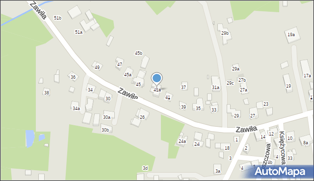 Kraków, Zawiła, 41a, mapa Krakowa