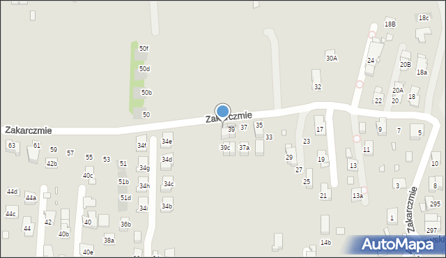 Kraków, Zakarczmie, 39a, mapa Krakowa