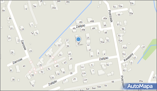 Kraków, Zalipki, 22, mapa Krakowa