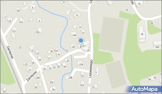 Kraków, Zamłynie, 47, mapa Krakowa