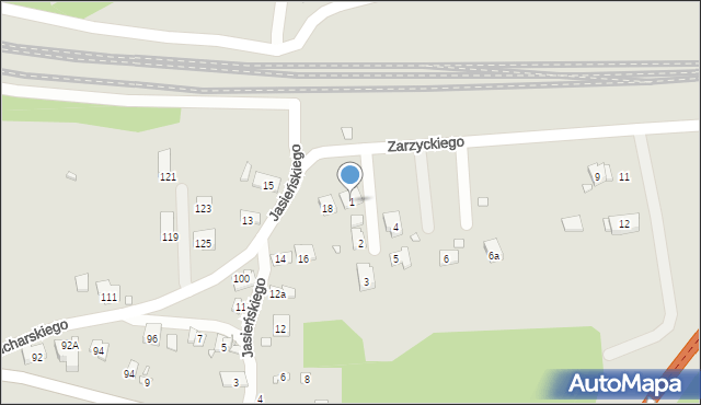 Kraków, Zarzyckiego Wiesława, 1, mapa Krakowa