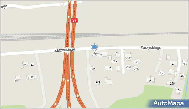 Kraków, Zarzyckiego Wiesława, 19, mapa Krakowa