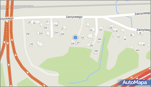 Kraków, Zarzyckiego Wiesława, 23b, mapa Krakowa