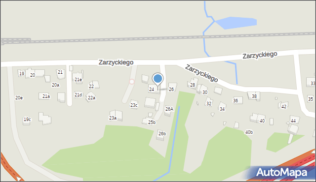 Kraków, Zarzyckiego Wiesława, 25, mapa Krakowa