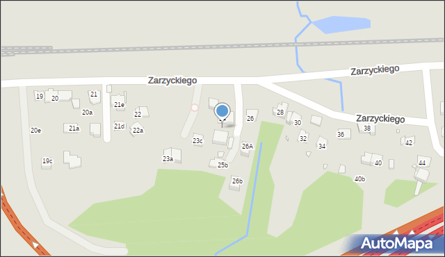 Kraków, Zarzyckiego Wiesława, 25a, mapa Krakowa