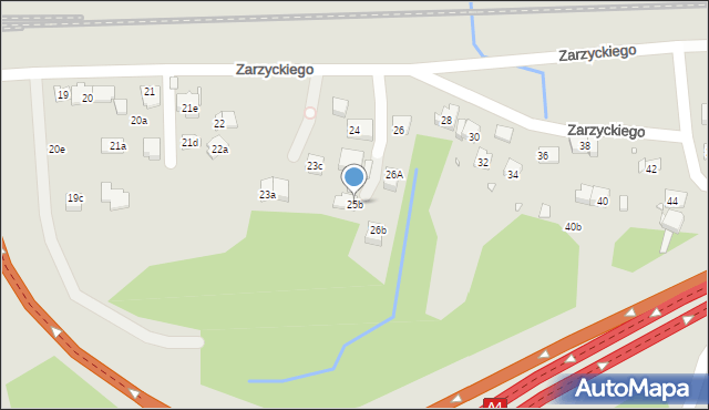 Kraków, Zarzyckiego Wiesława, 25b, mapa Krakowa